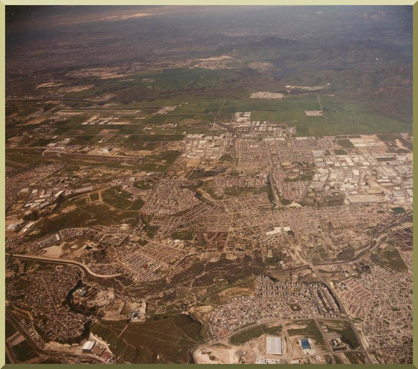 Aerial view of Arroyo Alamar, Tijuana, Baja California, Mexico