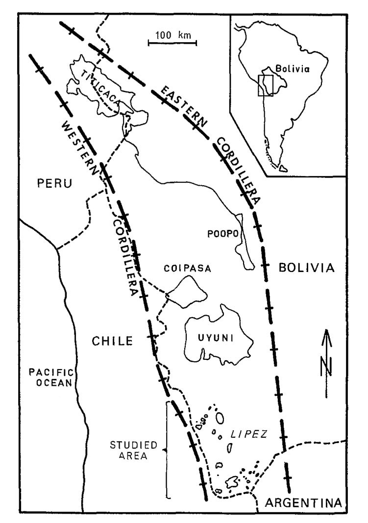 Altiplano in relation to cordilleras