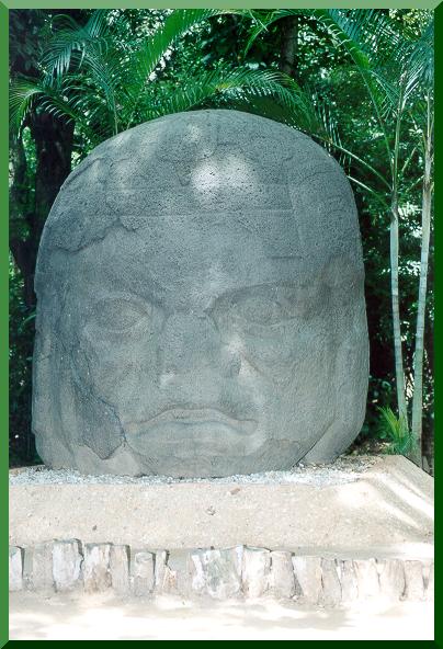 Olmeca statue at Parque La Venta, Villahermosa, Tabasco, Mexico, 500 B.C.