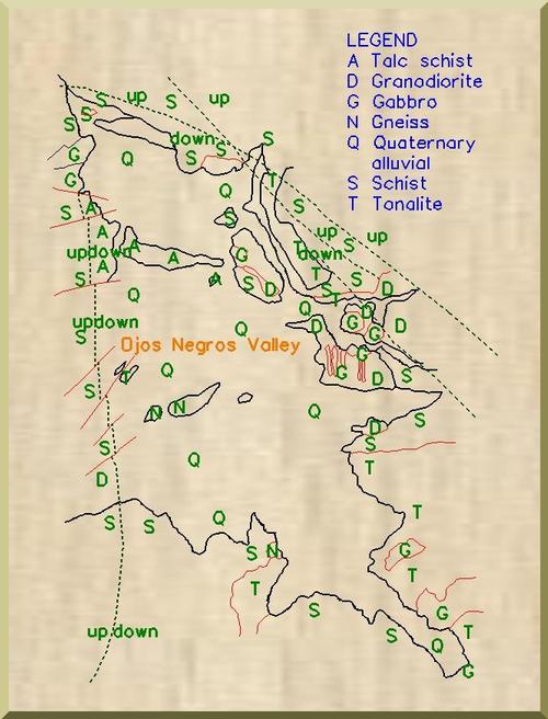 Geologic sketch of the Ojos Negros valley