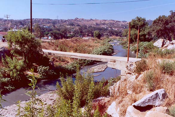 The Tecate river at Rincon Tecate, Baja California, Mexico (km 8+600).