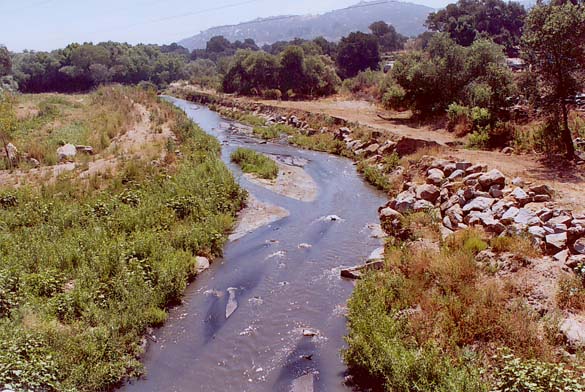 The Tecate river at Rincon Tecate,  Baja California, Mexico (km 11+600)