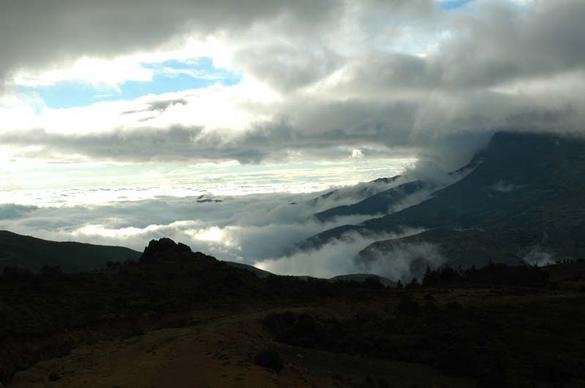 Panoramic view from the headwaters of the La Leche river, Lambayeque, Peru (2008)