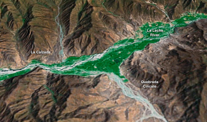 Panoramic view of reservoir site upstream of La Calzada