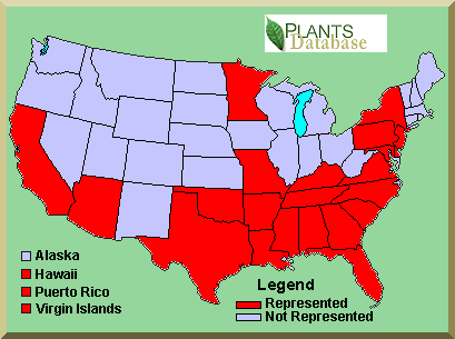 U.S. Geographical distribution of purple nutsedge (C. rotundus)