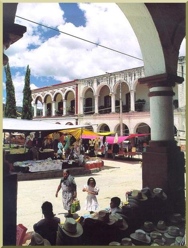 Main plaza at Tlaxiaco, in the Mixteca Alta, Oaxaca, Mexico