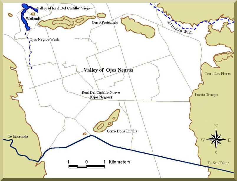 The Ojos Negros valley, showing Cerro Portezuelo to the north