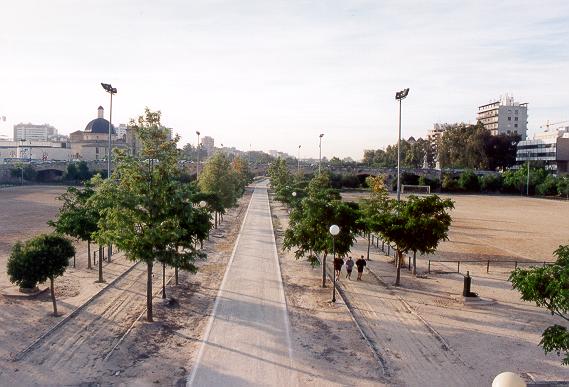 The Turia river in Valencia, Spain, designed for recreation.